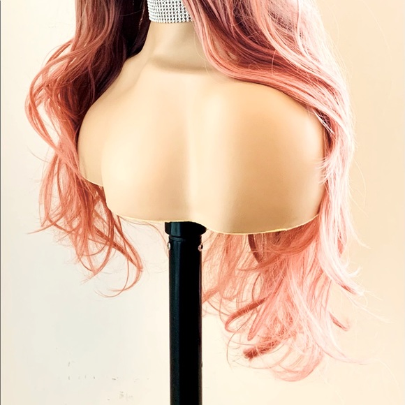 Very Pretty 24” Ombre Pink Coral Mix Lace Front Premium Wig - Picture 10 of 12